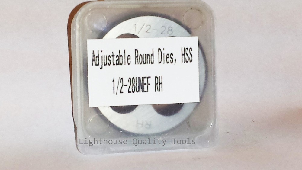Lighthouse quality tools - 1/2-28 RH HSS Adjustable Round Threading Die