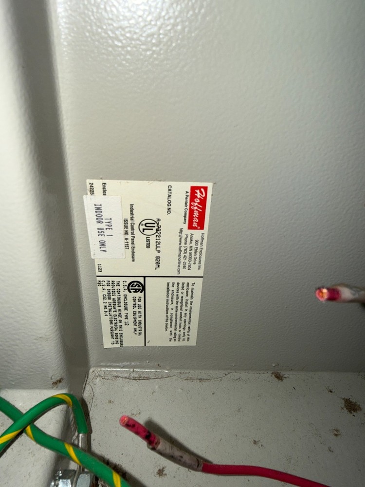 HOFFMAN A727212ULP, Complete Control Electrical Panel, Cabinet, Enclosure, lot