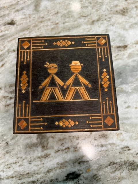 Wood Carved Trinket Box