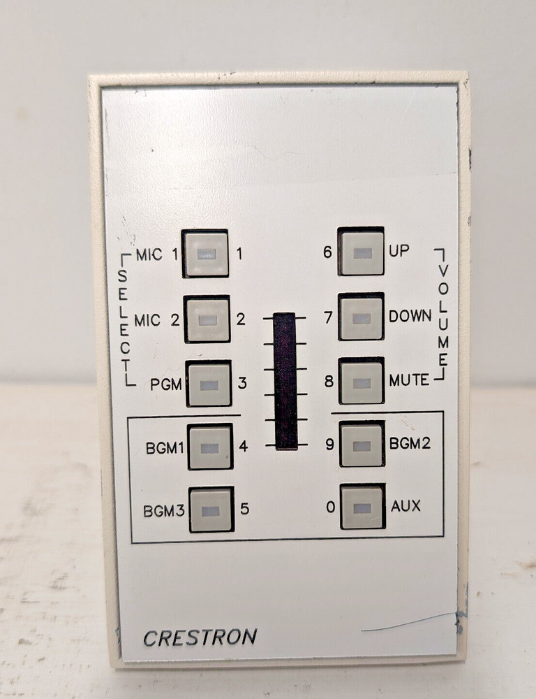 Crestron CNWMBG-10A ~ Wall Mount Control Panel, 10 Buttons, LED Bargraph