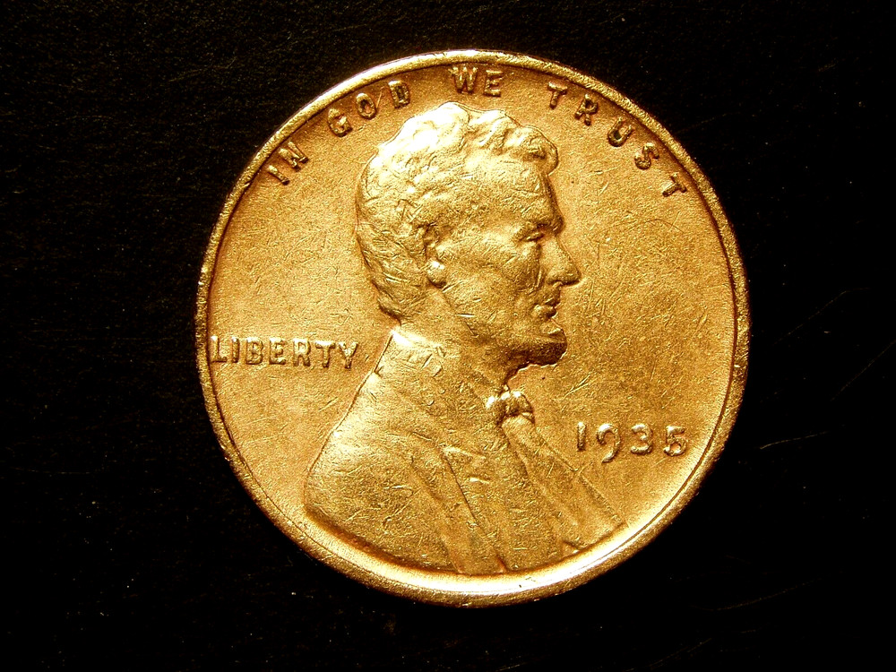 1935  CLEANED  LINCOLN WHEAT CENT #6