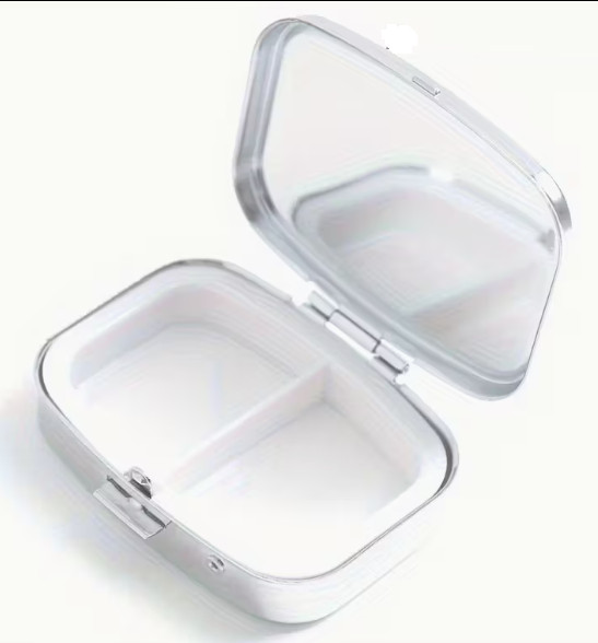 Medicine Pill Box Penguins rectangular 2-compartment for pocket or purse
