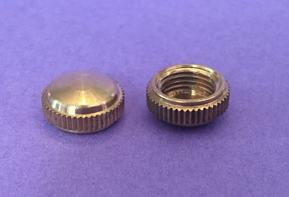 New Solid Brass Knurled Flat Bracket Cap tap 1/8IPS (3/8") lamp part