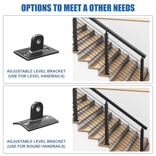 Cable Railing Post(Post 35"x2"x2"), 2 Packs Adjustable Top 36" 2 Level Posts