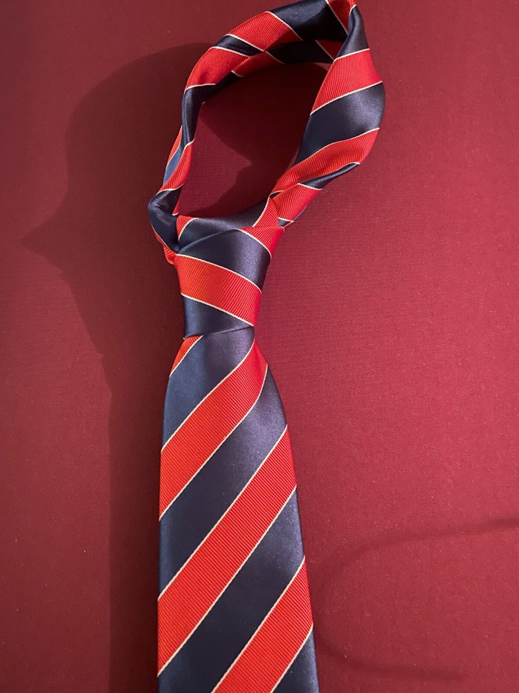 Blue & Red Striped Necktie Set