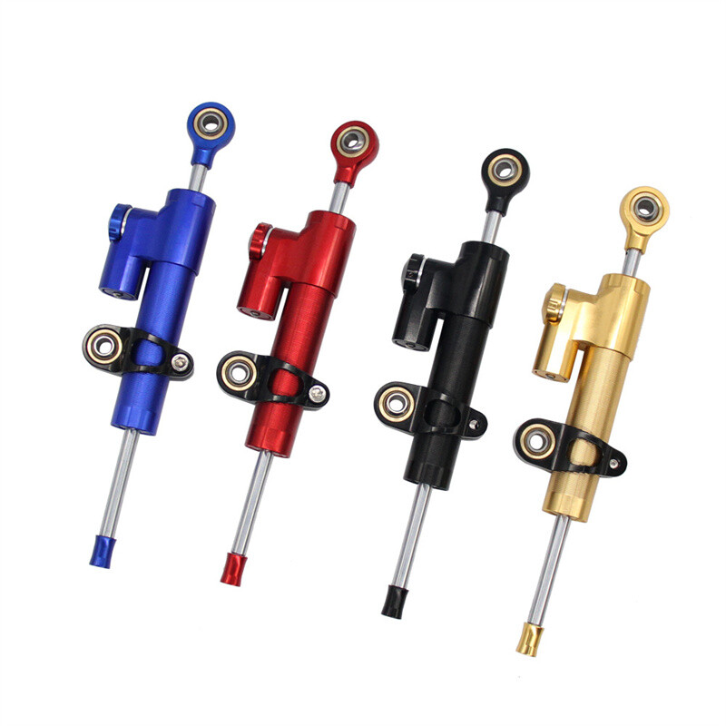 Universal Motorcycle Steering Damper Stabilizer Linear Reversed Safe Control Red