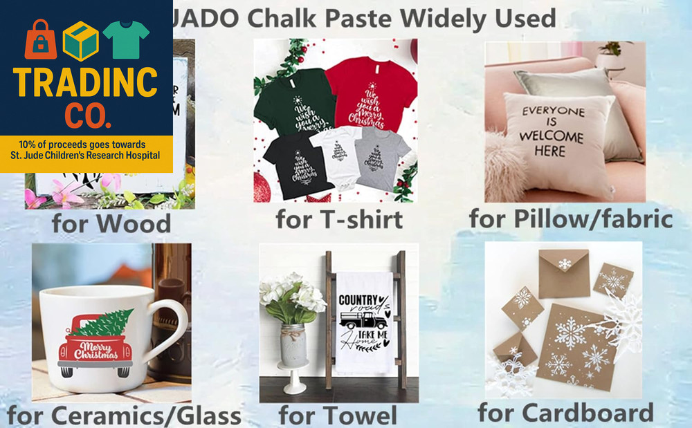 2 Jars Black White Chalk Paste Paint and 2 Pcs Mini Squeegees, 1.7Oz Chalk Paste