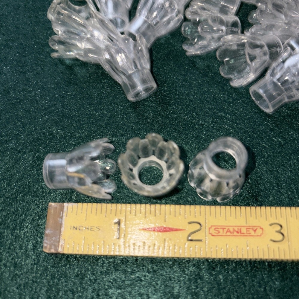 Vintage 40 Clear Plastic Flower Christmas String Light Covers Reflectors
