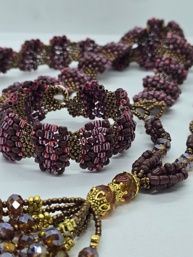 Set de collar e idde orisha OYA Deluxe Tejido