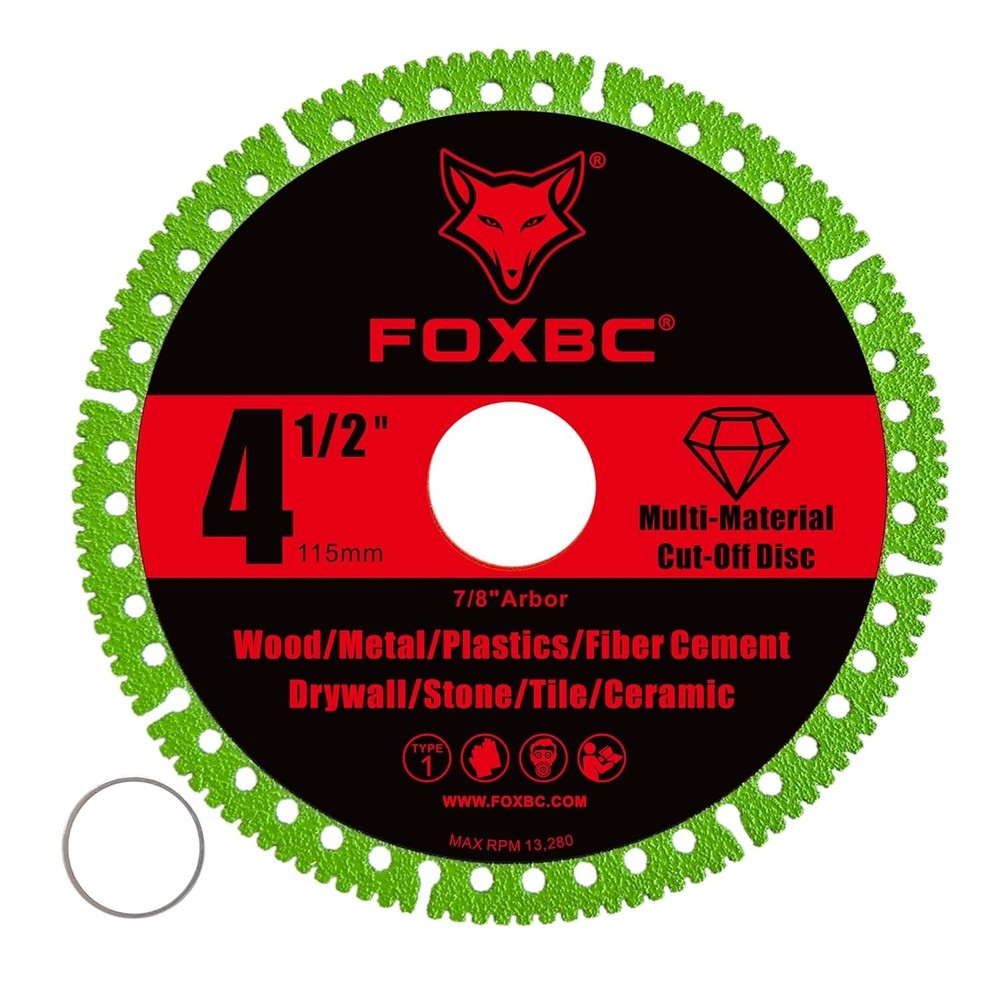 4-1/2 Inch Indestructible Multi-Material Cut Off Disc for Angle Grinders, 7/8...