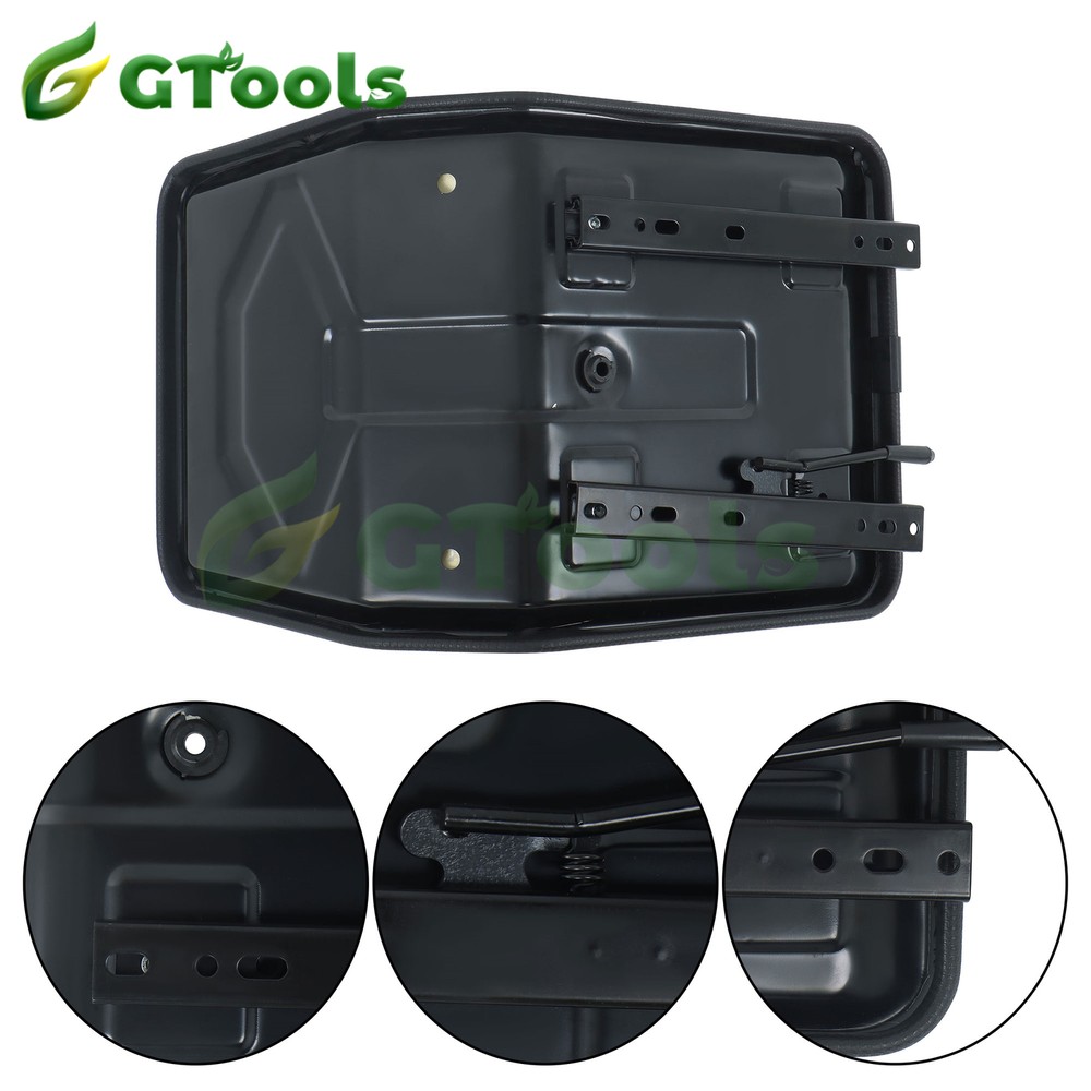 Universal Compact High Back Mower Seat Black Seat with Mounting Bolt Patterns