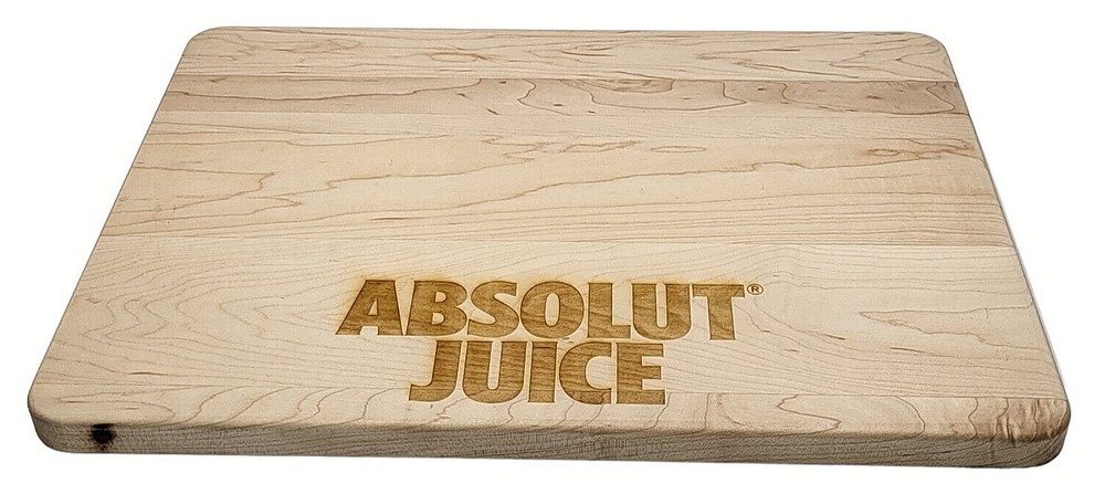 Absolut Juice Cutting Board Rectangular Heavy Wooden Vodka 16" X 12"