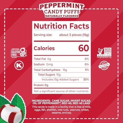 Bulk Soft Peppermint Candy Mints - Individually Wrapped, Clear Wrapper, 20 lb