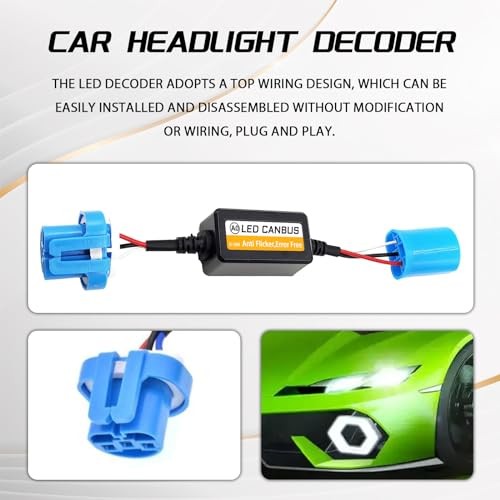 2PCS Car LED Headlight Decoder Blinker Resistor Hid LED Conversion Kit 9007