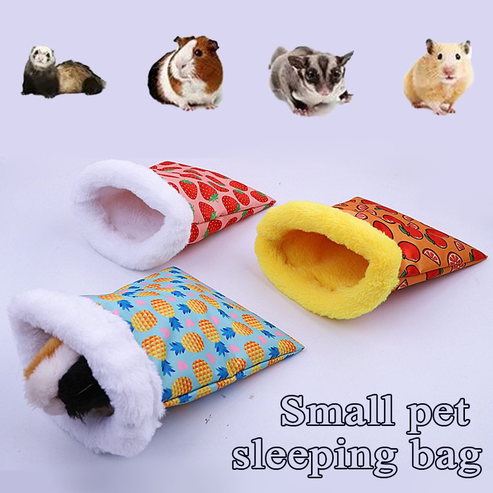 Small Pet Sleeping Bag with Fruit Pattern for Hamsters Guinea Pigs Rabbits