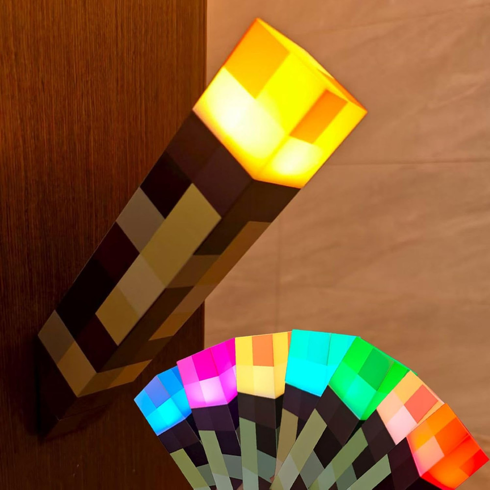 Torch Light with Wall Mounted, 7 Colors Night Light, USB Charging Lighting, Beds