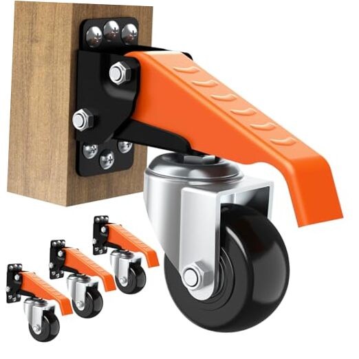 Workbench Casters Wheels Kit 720 Lbs Capacity Retractable Casters Set 720Lbs