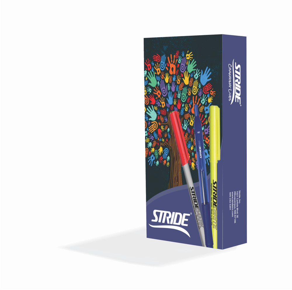 StrideMark Permanent Marker, Fine Point, Red Ink. 12/Pack, #27003