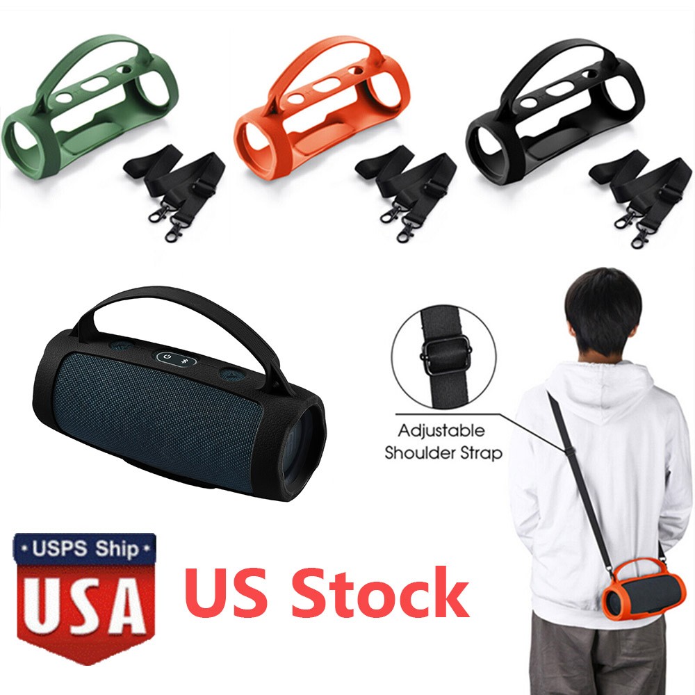 For JBL Charge Essential 2/Charge 4 Bluetooth Speaker Silicone Case Cover Strap