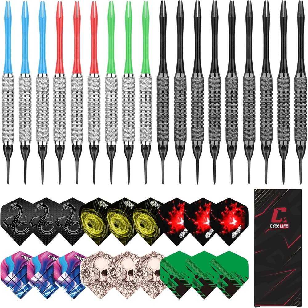 18PCS Soft Tip Darts Set Plastic Tips for Electronic Dart Board Game