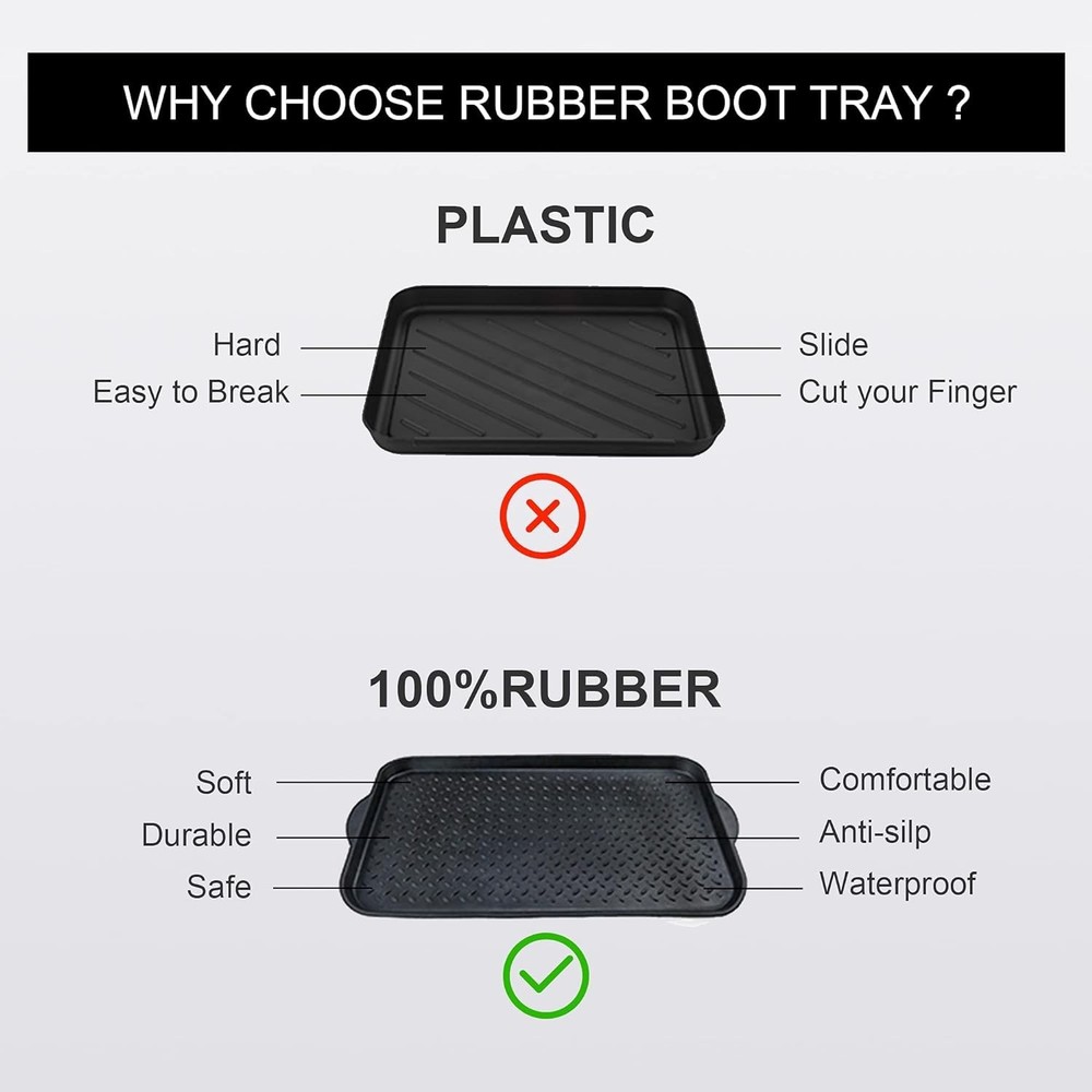 Matace 2 Pack Rubber 29.5" x 15.7" x 1.2" (2Pack ), Black