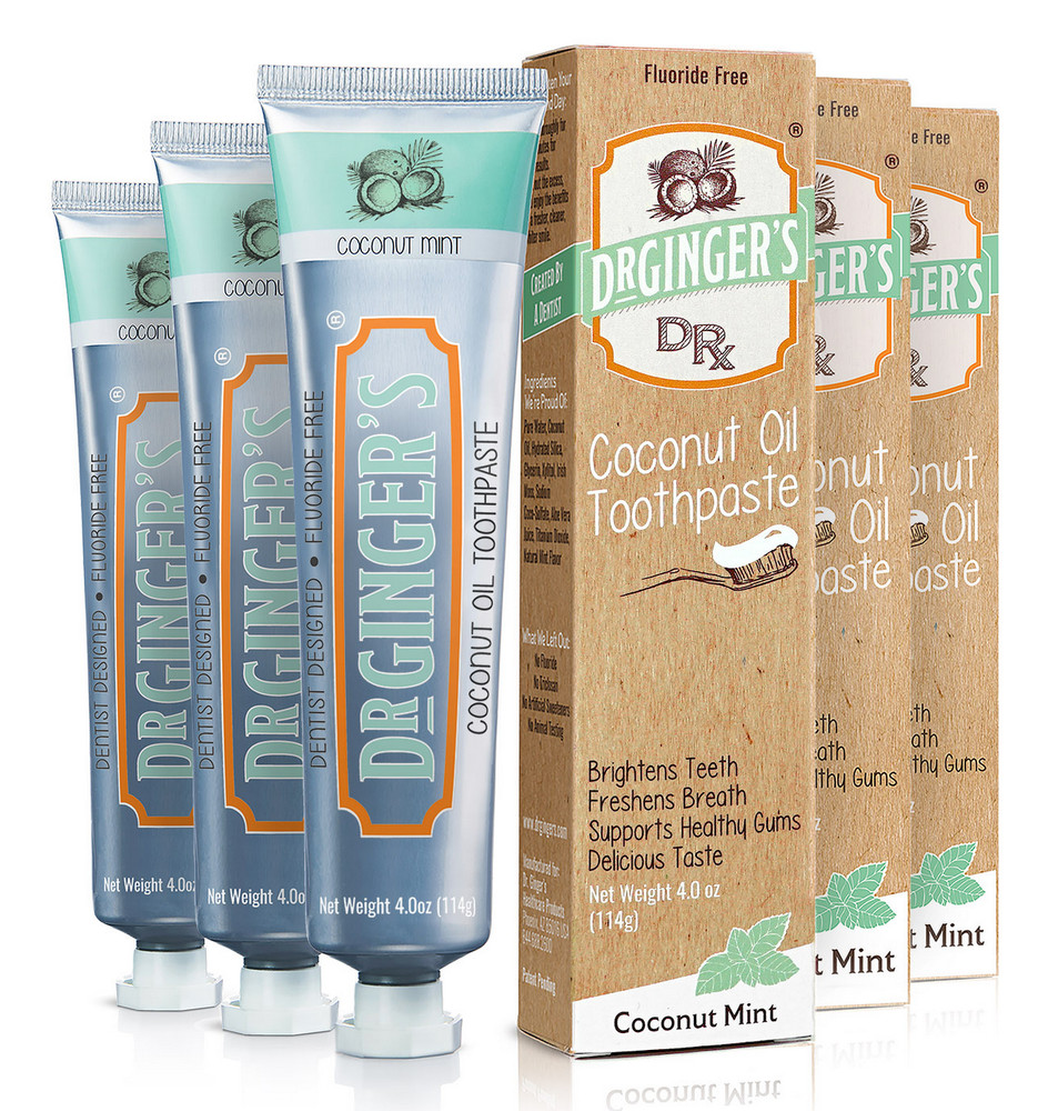 Dr Ginger's Coconut Oil Toothpaste - 4 oz - ****3 Pack