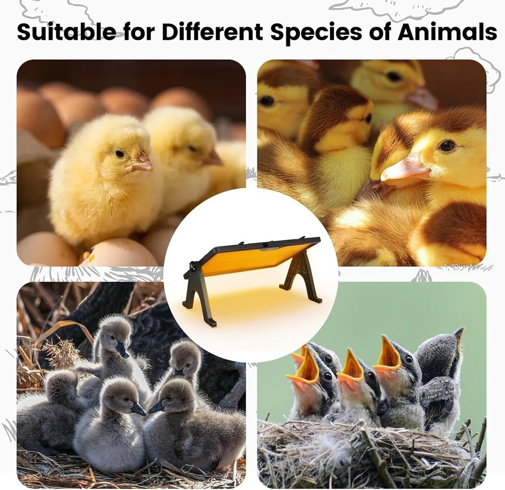 Chick Brooder Plate, 12"x16.5" Adjustable Double-Sided Heating Plate with LED