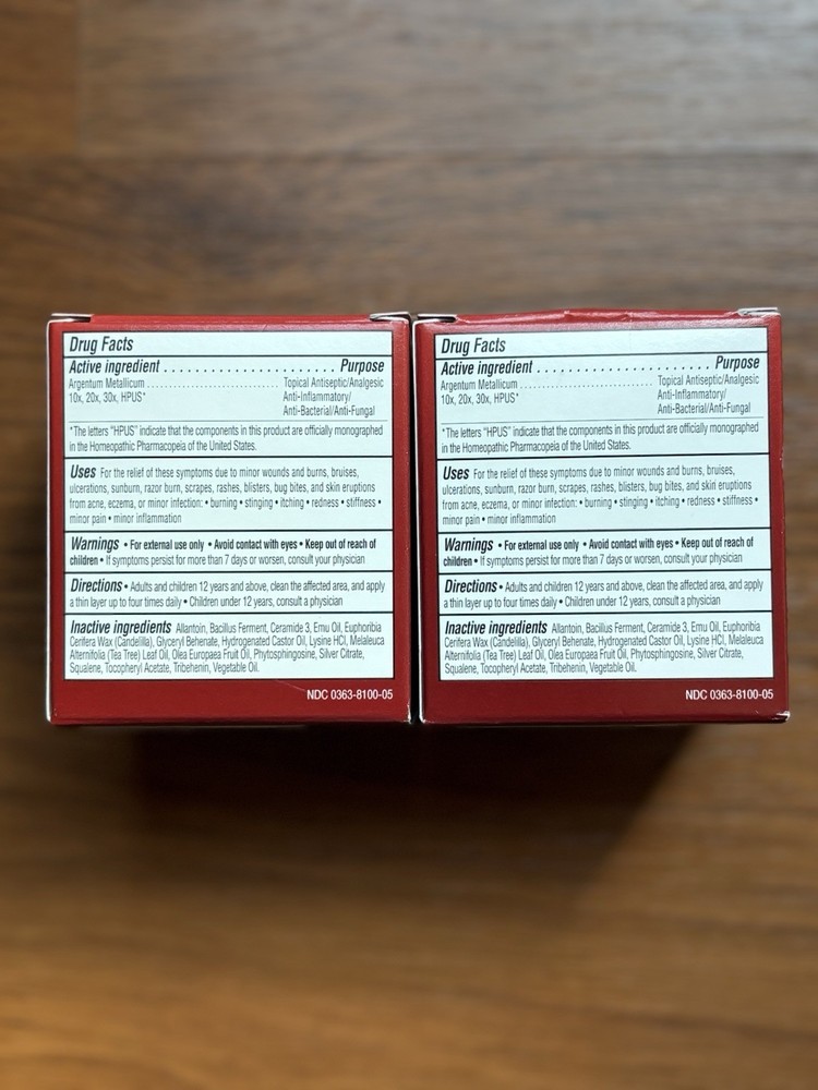 Walgreens First Aid Ointment 0.5 oz 2 Pack Argentum Metallicum White