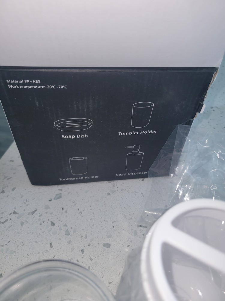 IMAVO Bathroom Accessory Set - Grey 4 PCS