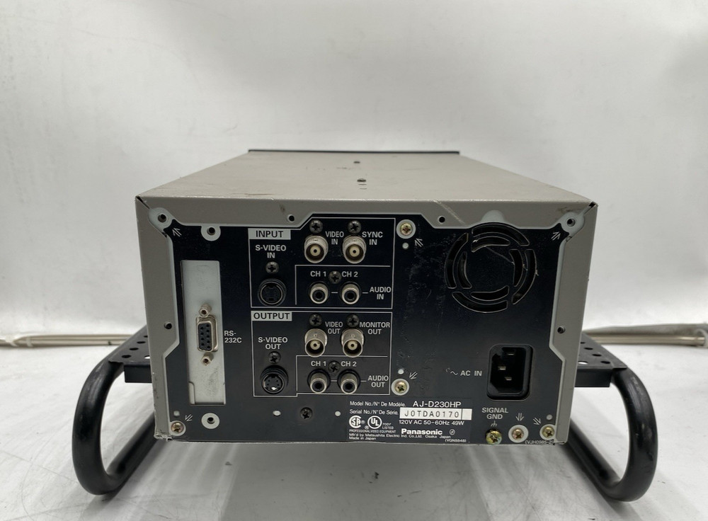 Panasonic DVCPRO Digital Video Cassette Recorder Model AJ-D230HP