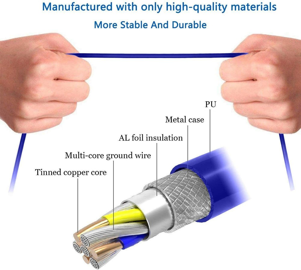 2 Pack 10ft Controller Micro USB High Speed Cable Cord for PS4 Playstation 4