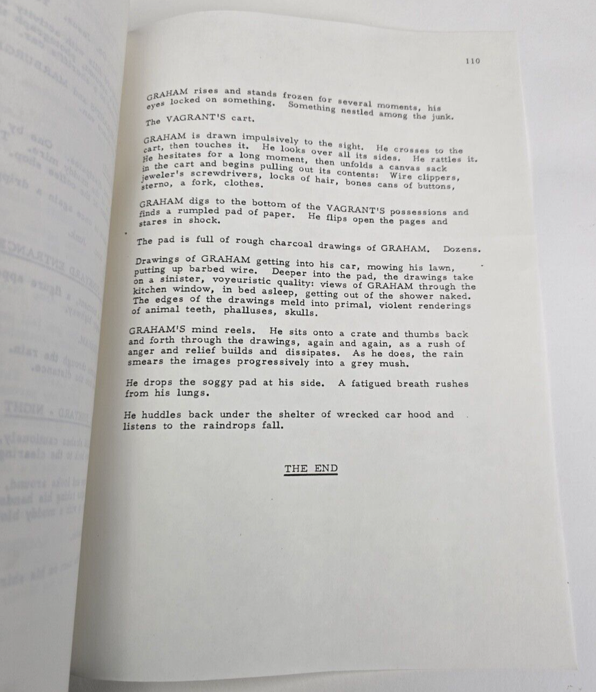 THE VAGRANT / Richard Jefferies Screenplay, Writer's Guild Script Draft