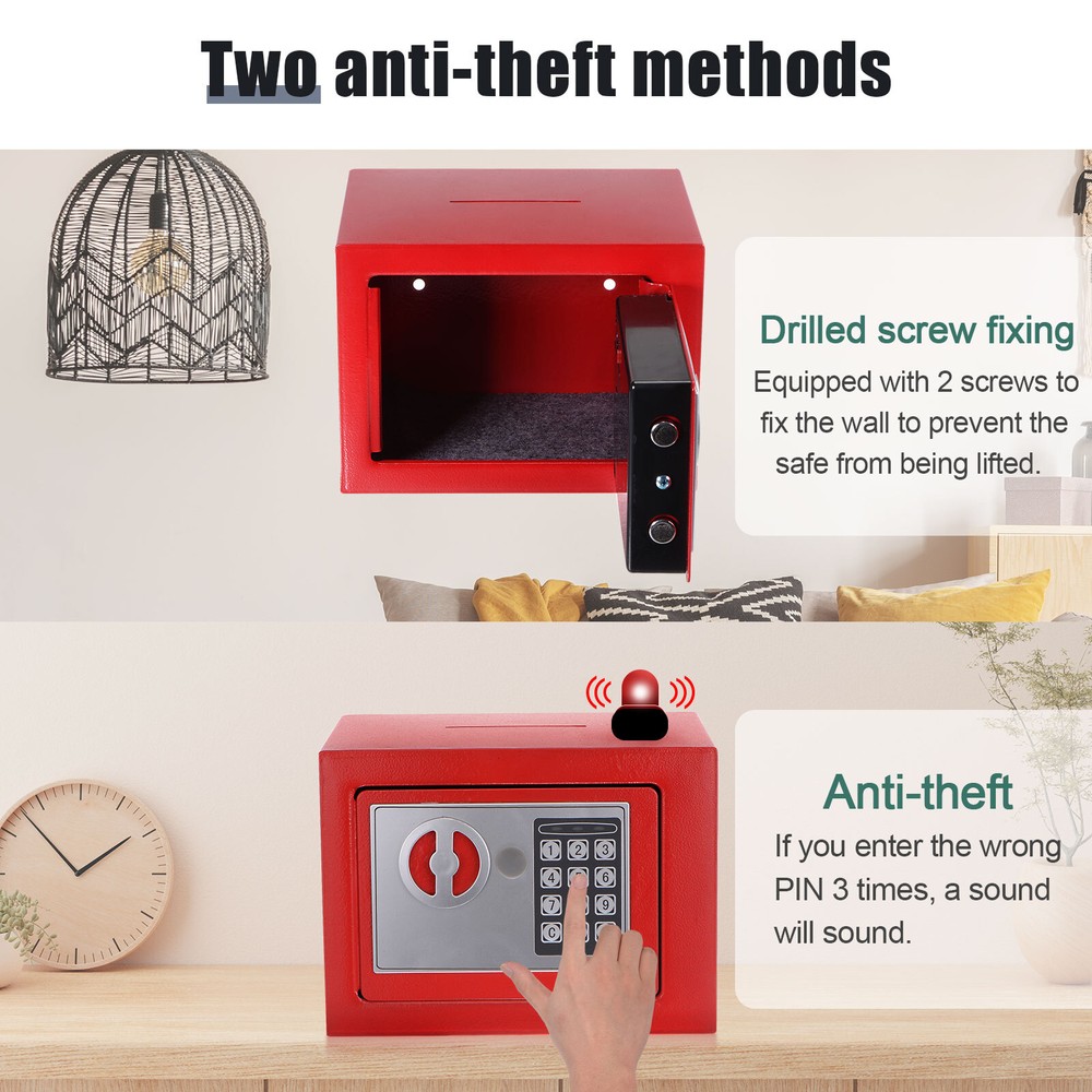 Small Safe Box Digital Electronic Security Safe Box with Keypad for Home