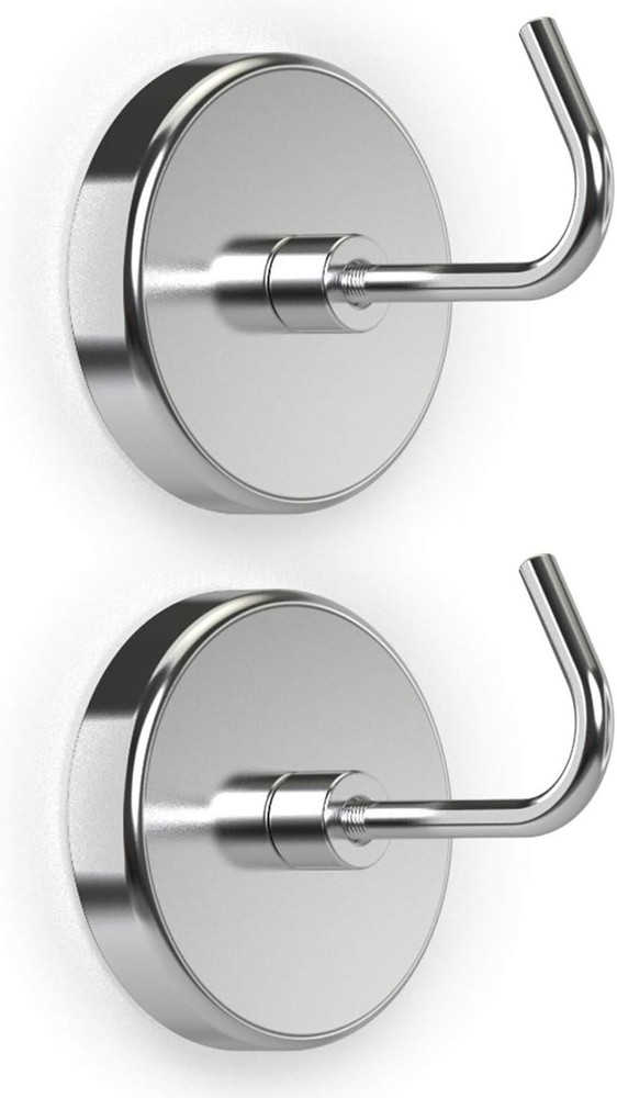 Extra-Strong Set Magnetic Hooks, 2pc, Chrome, 2 Count