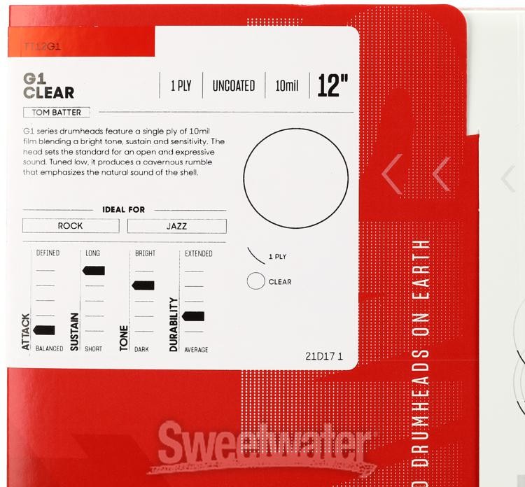 Evans G1 Clear DrumHead - 12"
