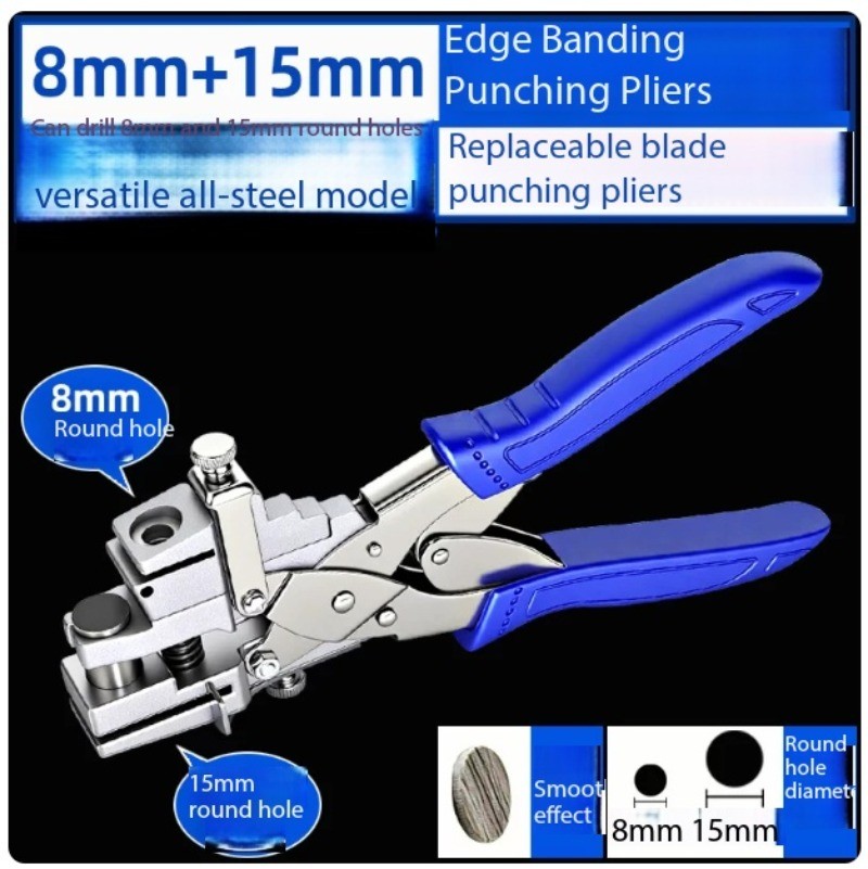 Multi-Function Edge Banding Punch, Round-Hole Woodworking Screw Punch