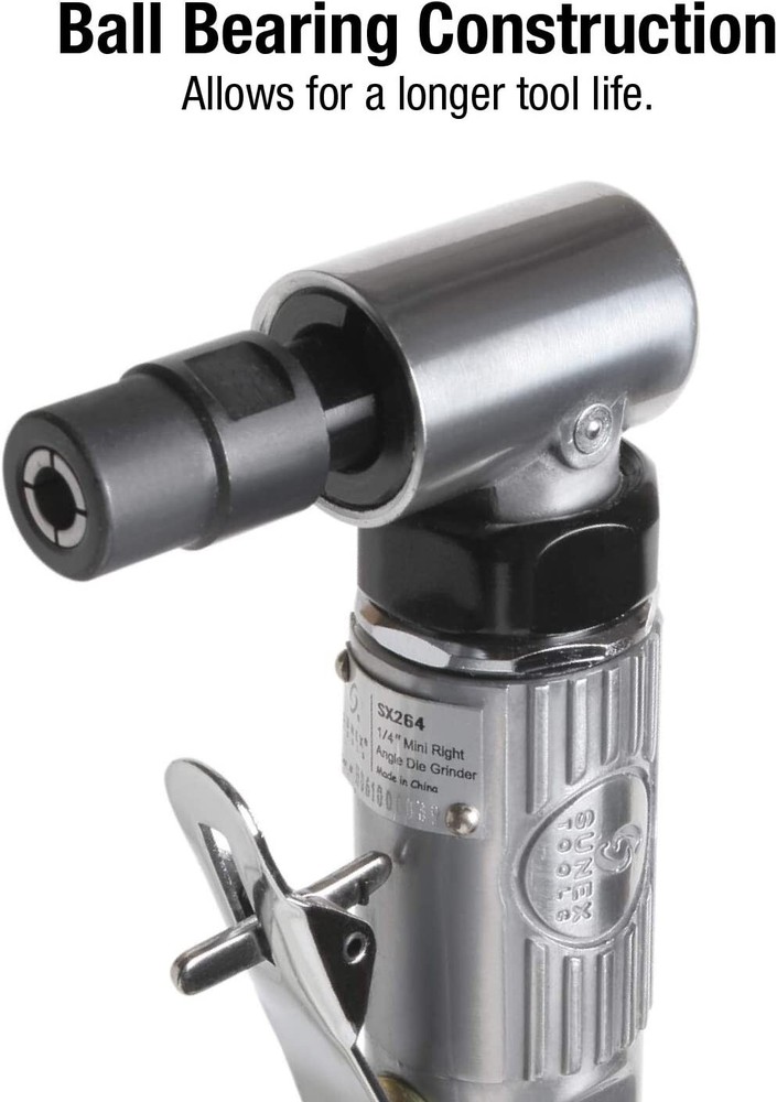 1/4 in Drive Mini Right Angle Air Die Grinder Kit Variable Speed Auto Body Work