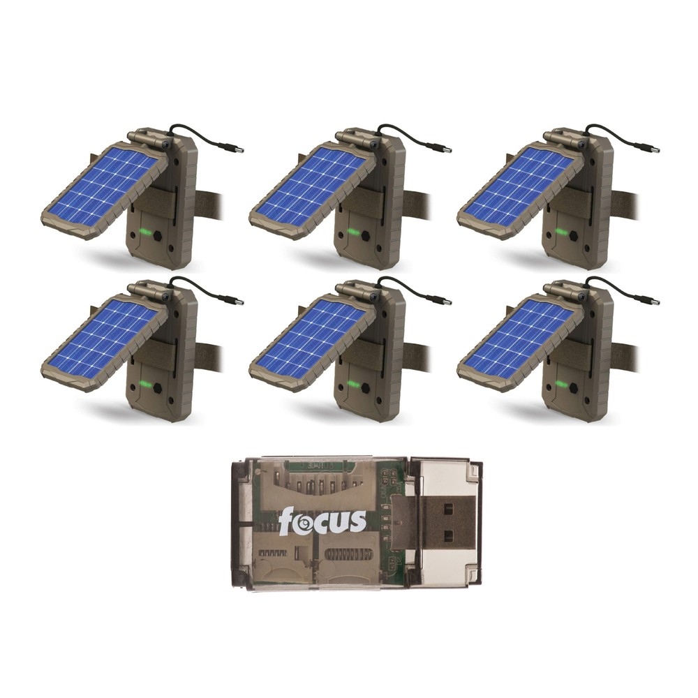 Stealth Cam Lithium Solar Power Panel 6 Pack with Card Reader