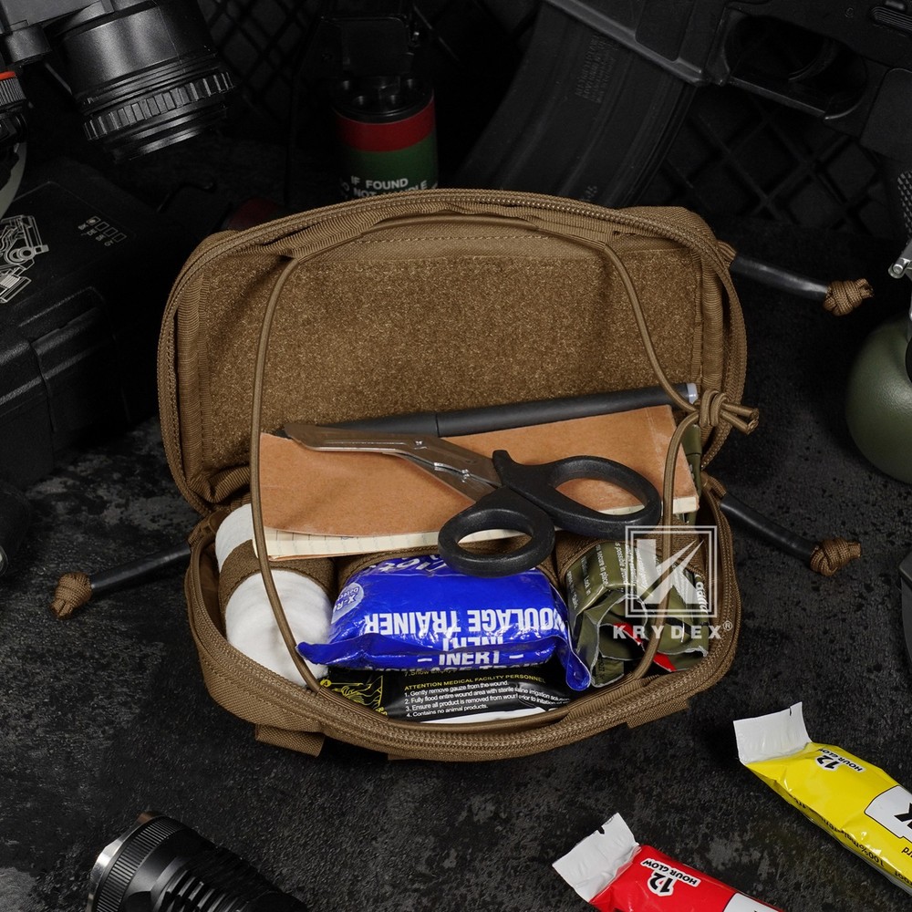 KRYDEX Tactical Modular Utility GP Pouch MOLLE Back Front Pocket Panel Small CB