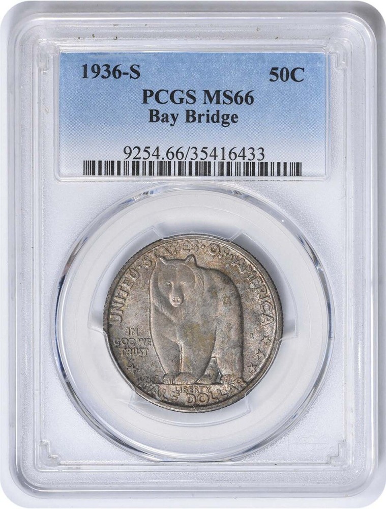 Bay Bridge Commemorative Silver Half Dollar 1936-S MS66 PCGS