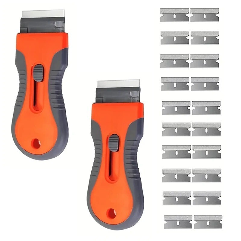 Razor Scraper Tools with 10 Blades Multipurpose Two Tone Cleaning Tools