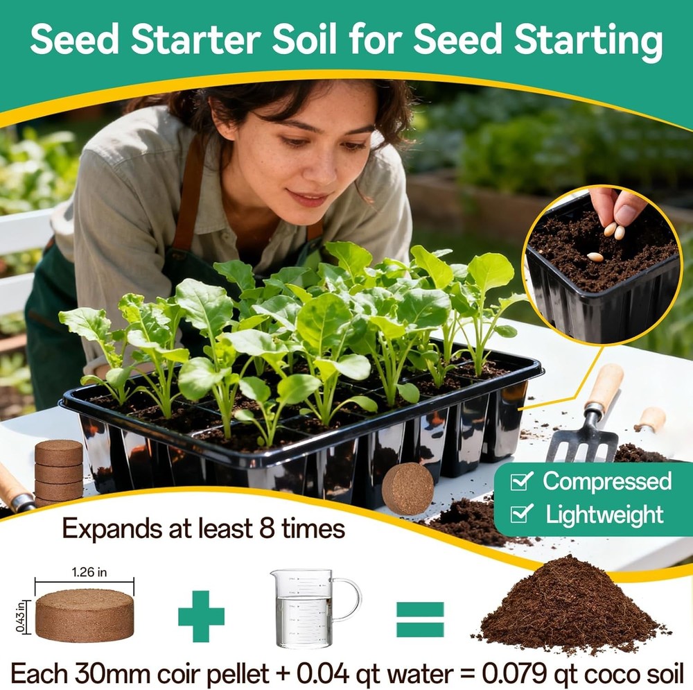 Organic Coco Coir Seed Starter Pellets 50 Pcs