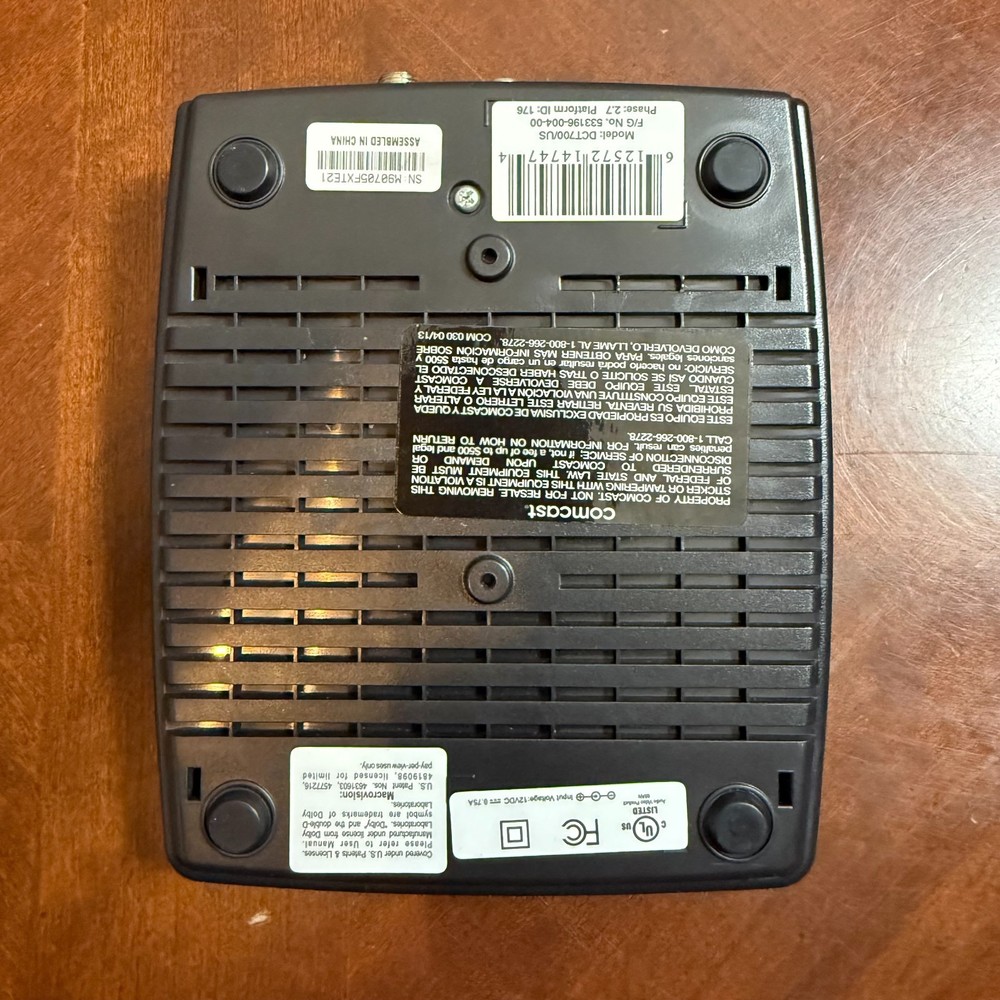 Motorola DCT700 Comcast Digital Cable TV Box Receiver Decoder