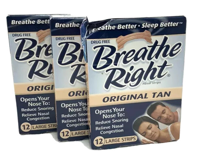 breathe right original tan large strips 36 total count scuffed box