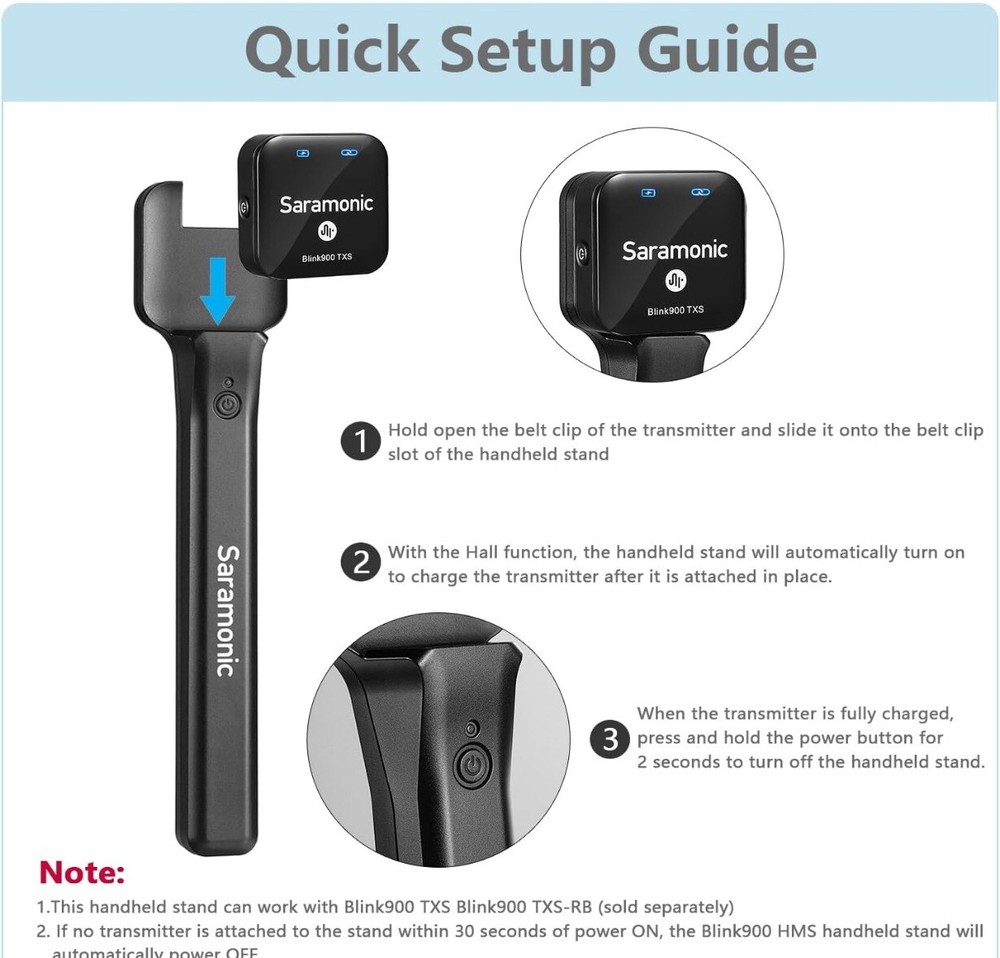 Saramonic Wireless Handheld Microphone Holder, Blink900