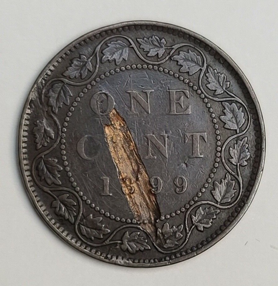 Canada 1899 Large Cent Lamination Error (Invt840)