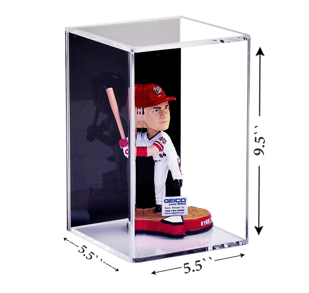 Bobblehead / Figurine Display Case with Wall Mount and Black Back (A016-BB)