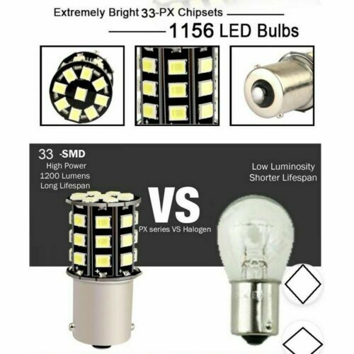 10x 1156 RV Trailer Car 33-SMD LED 1141 Interior Light Bulbs Super Bright White