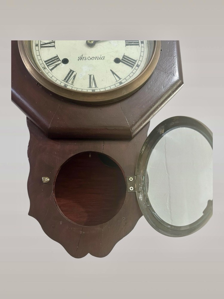 Ansonia Octagon Bell Chime Wall Clock