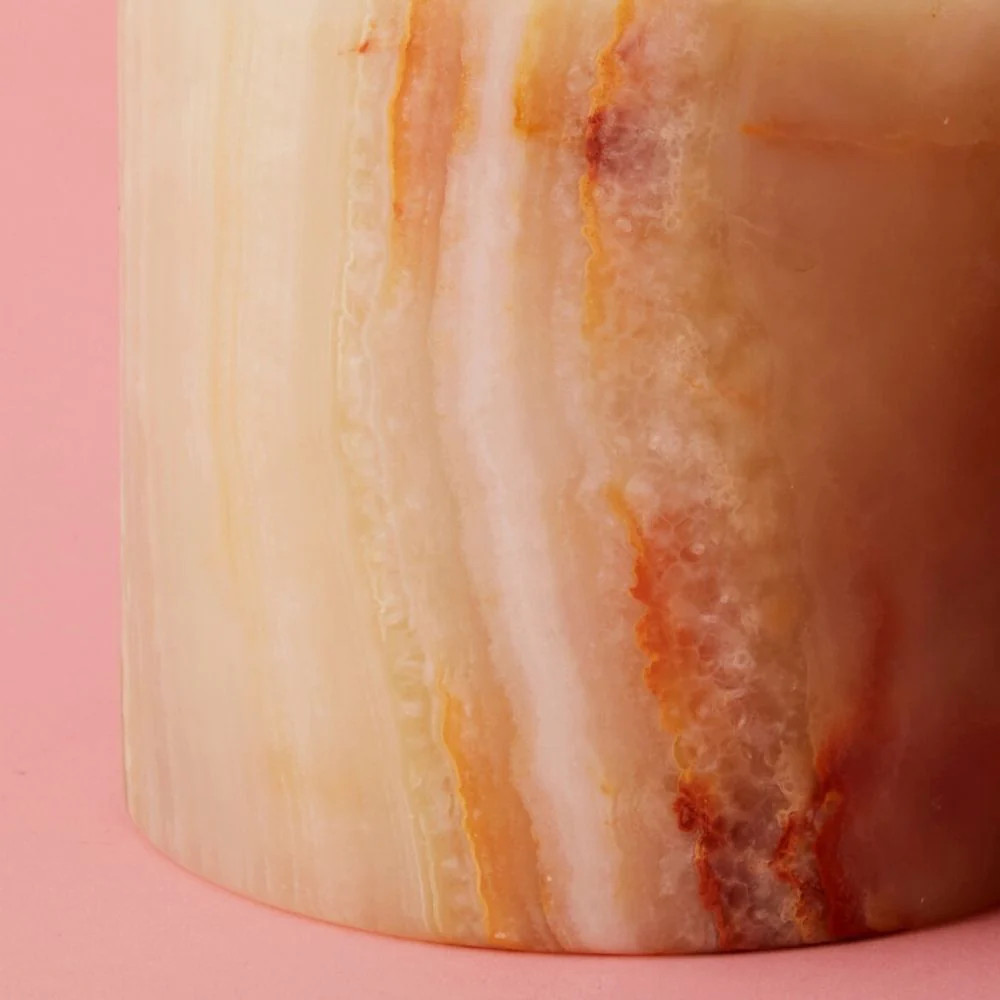 Short Natural Onyx Stone Canister